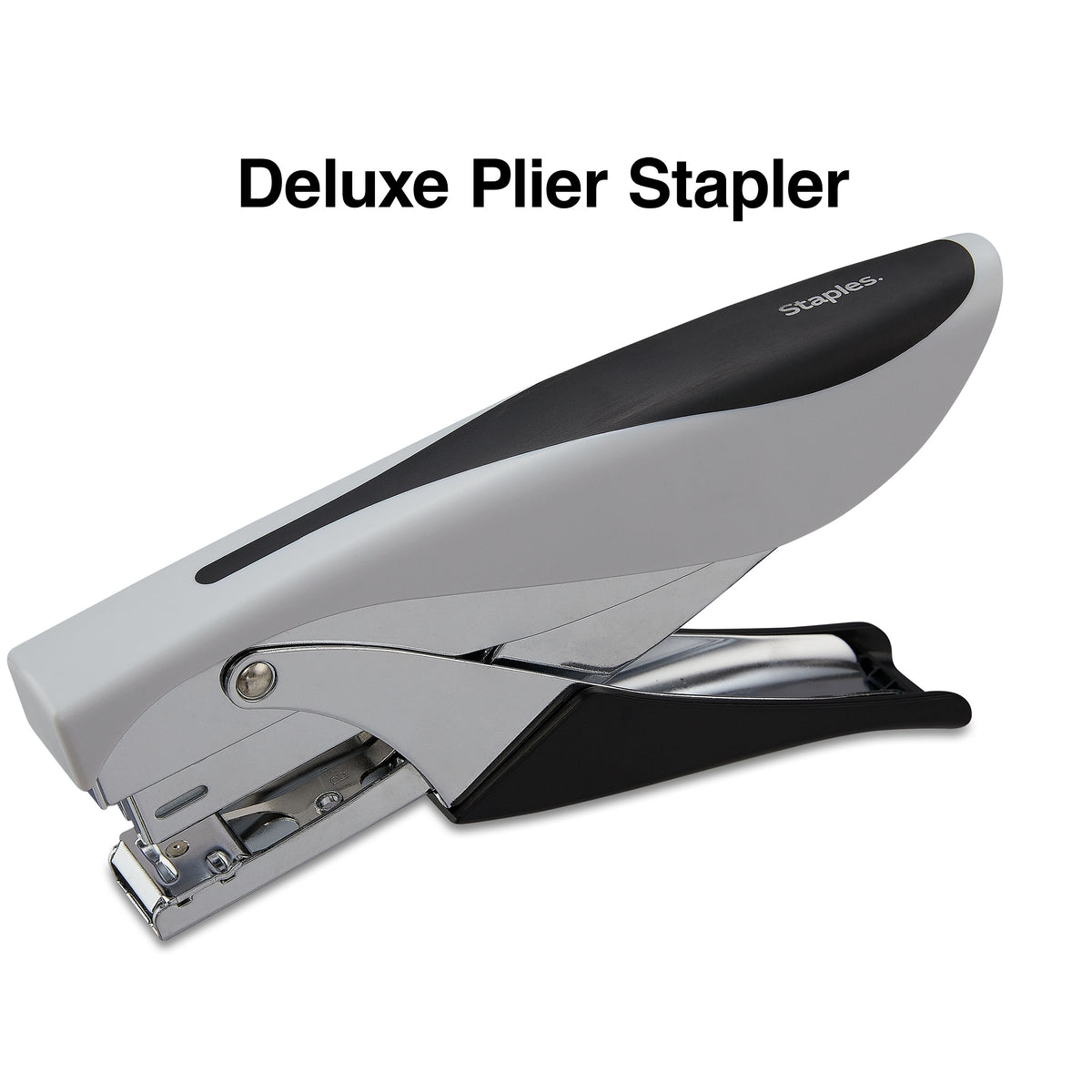 Staples Deluxe Plier Stapler, 20 Sheet Capacity, Black/Gray