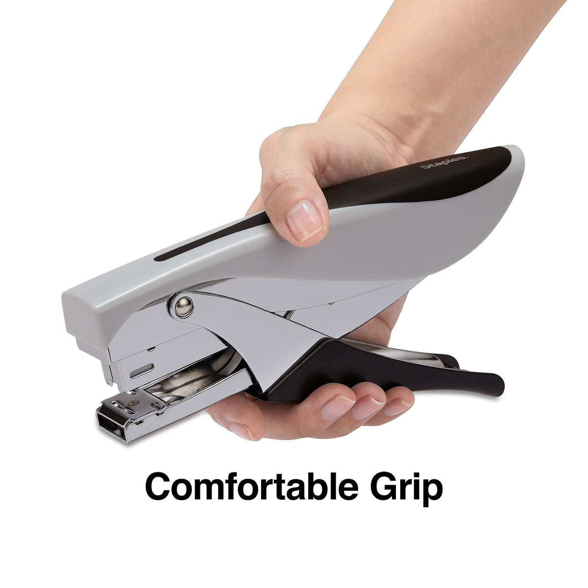 Staples Deluxe Plier Stapler, 20 Sheet Capacity, Black/Gray