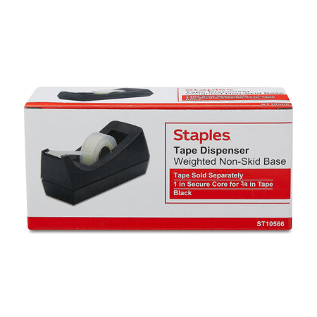 Staples Desktop Dispenser, Black, 12/Carton