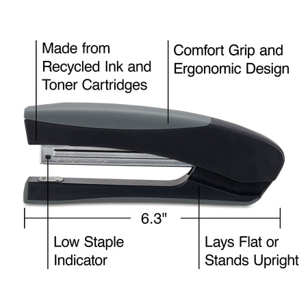 Staples Desktop/Handheld Stapler, 20 Sheet Capacity, Black and Gray