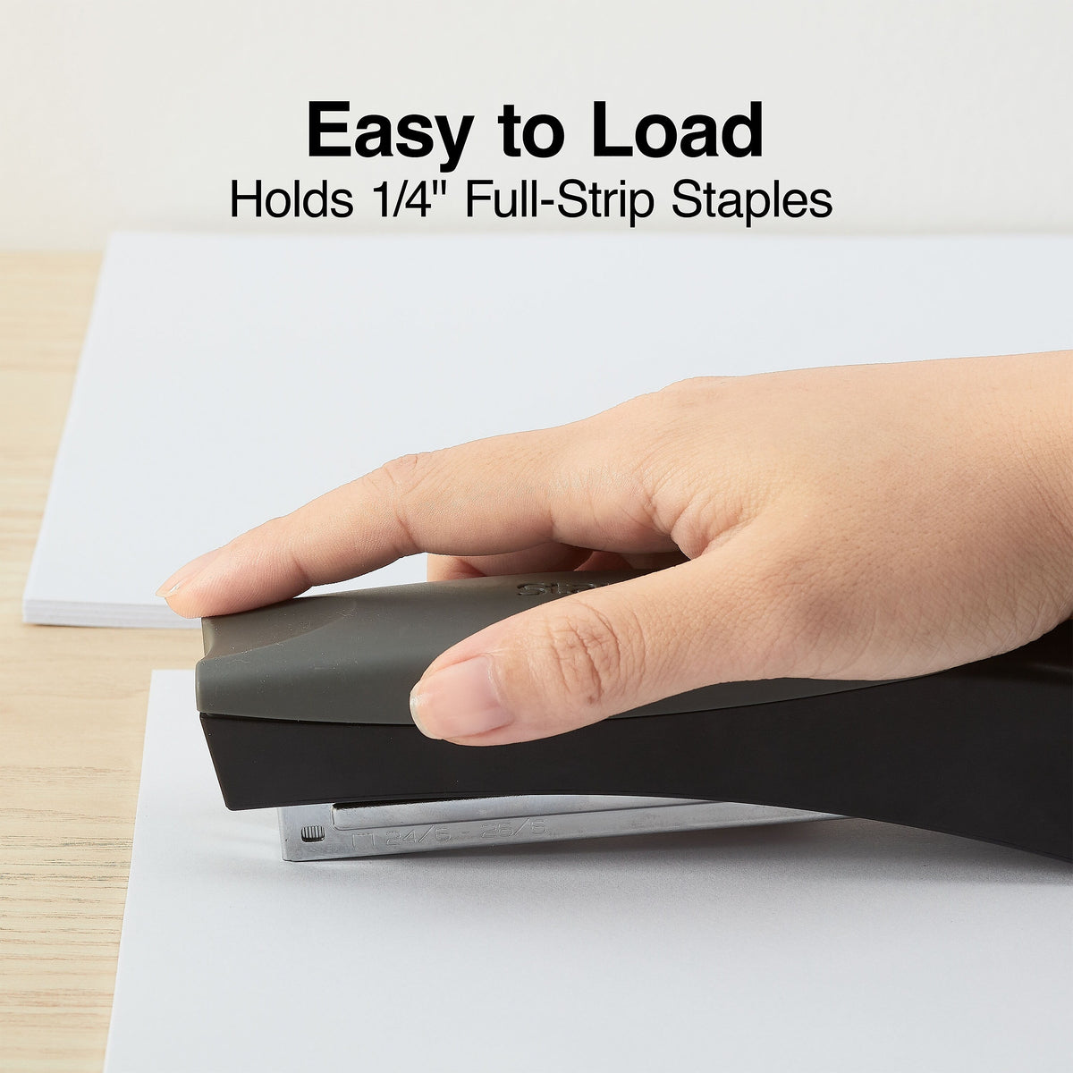 Staples Desktop/Handheld Stapler, 20 Sheet Capacity, Black and Gray