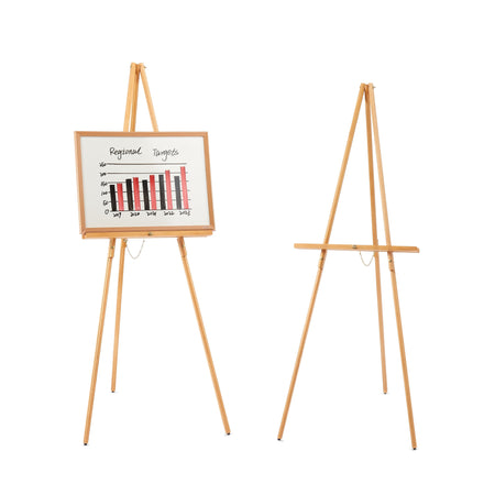 Staples Display Easel, 64", Natural Pine Hardwood