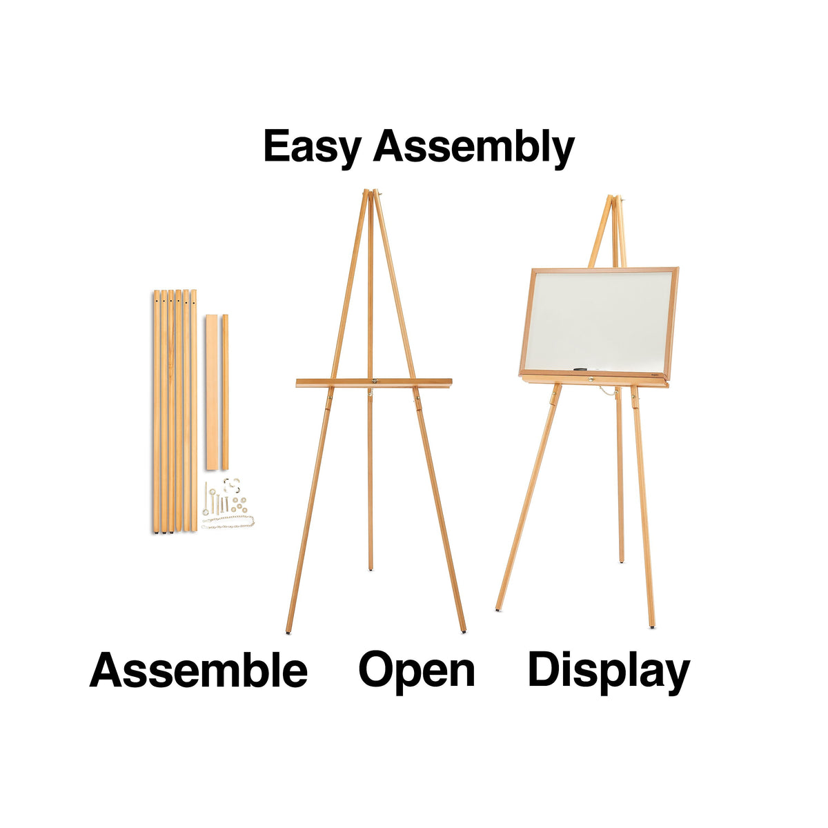 Staples Display Easel, 64", Natural Pine Hardwood