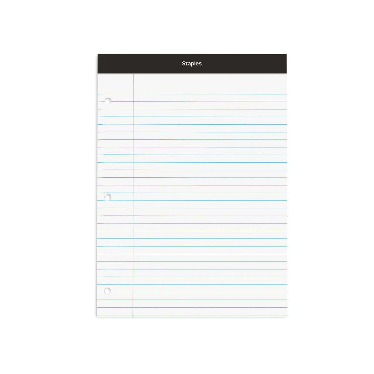 Staples Double-Sheet Notepad, 8.5" x 11.75", Letter Size, White, 100 Sheets/Pad