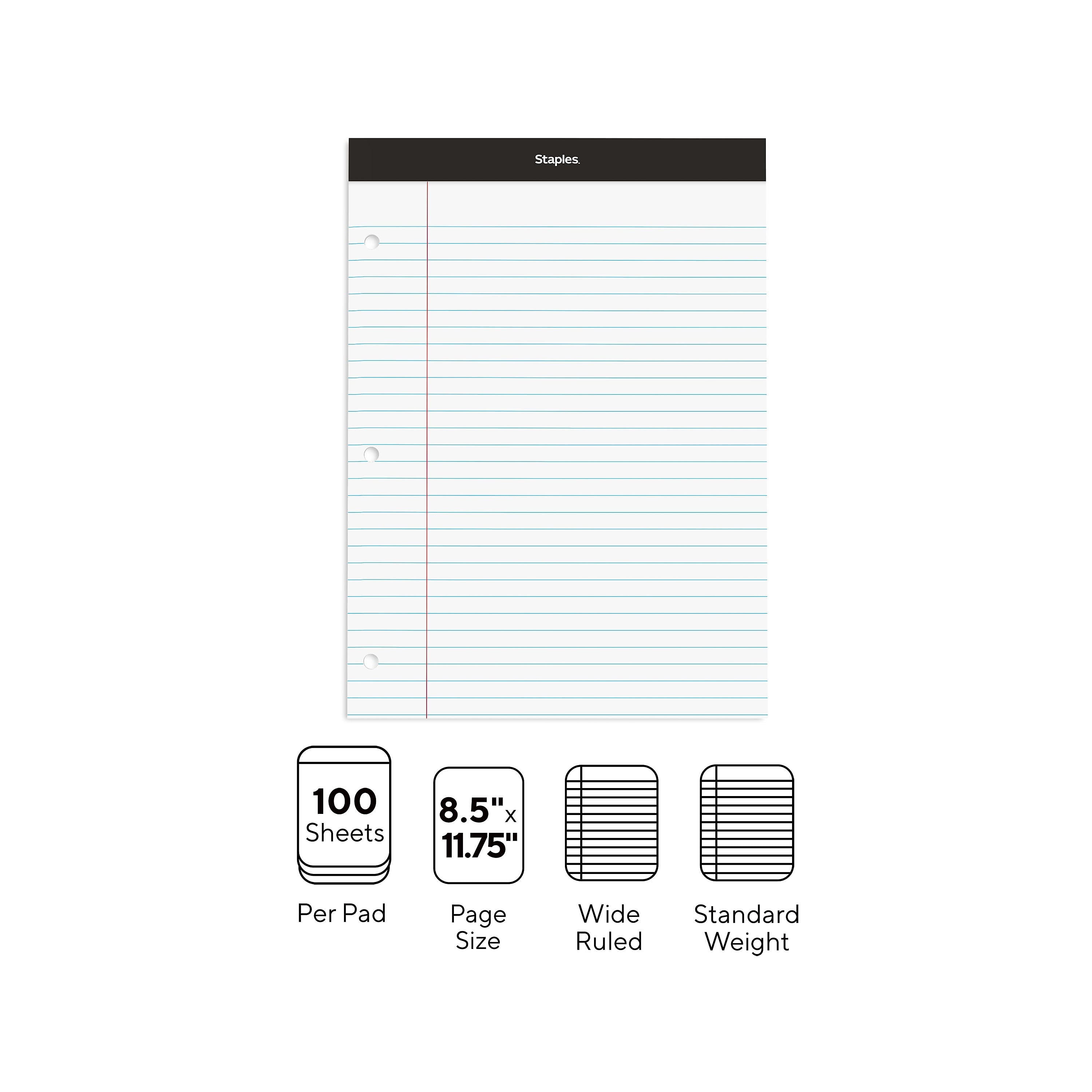 Staples Double-Sheet Notepad, 8.5