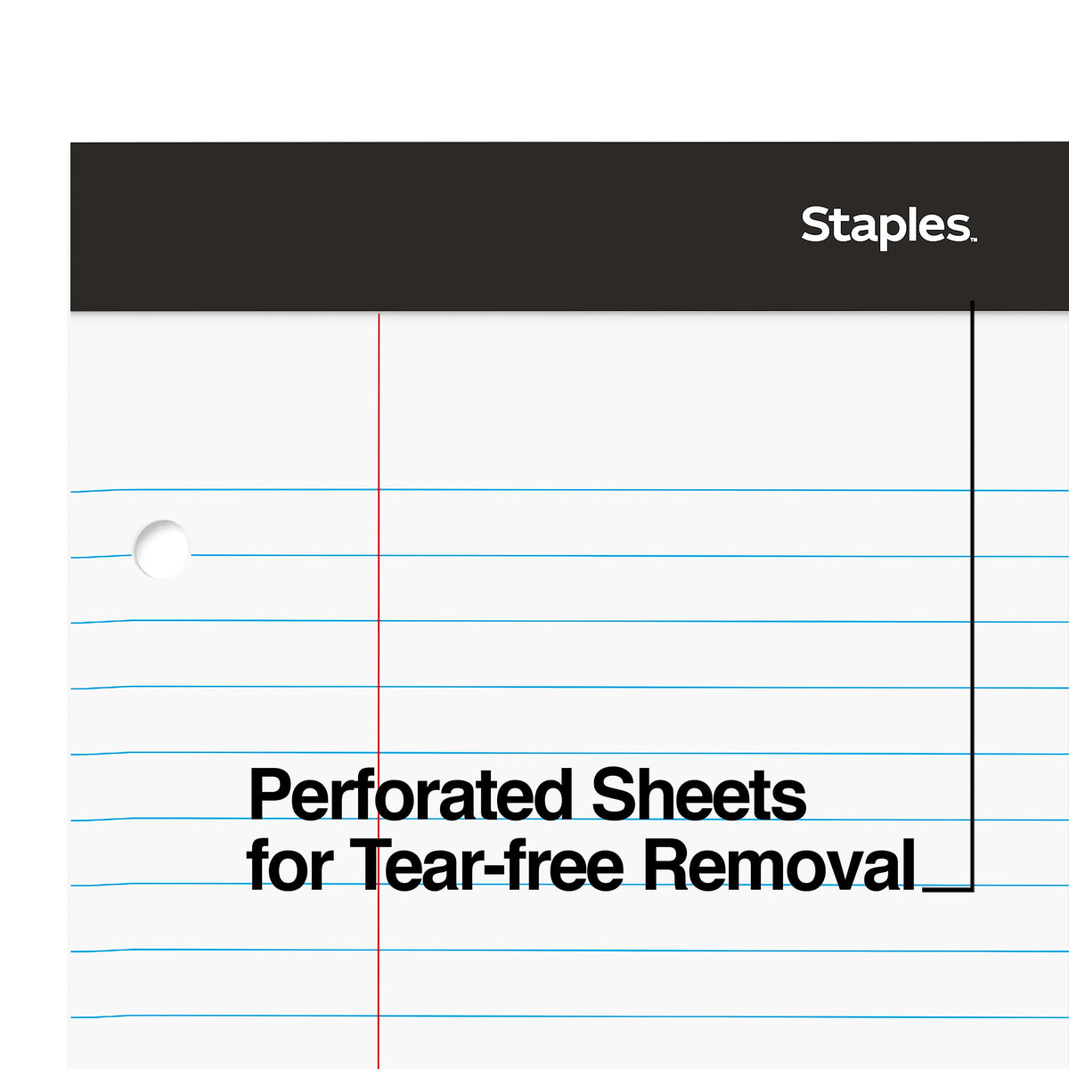 Staples Double-Sheet Notepad, 8.5" x 11.75", Letter Size, White, 100 Sheets/Pad