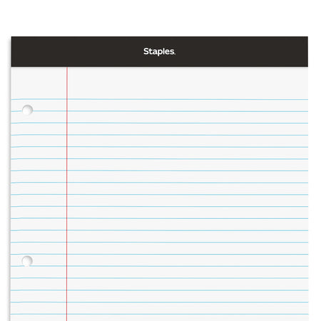 Staples Double-Sheet Notepad, 8.5" x 11.75", Letter Size, White, 100 Sheets/Pad