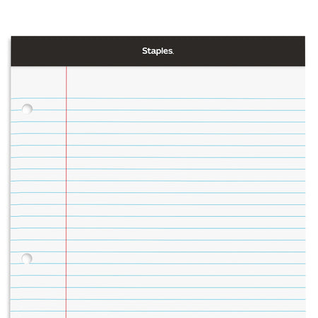 Staples Double-Sheet Notepad, 8.5" x 11.75", Letter Size, White, 100 Sheets/Pad