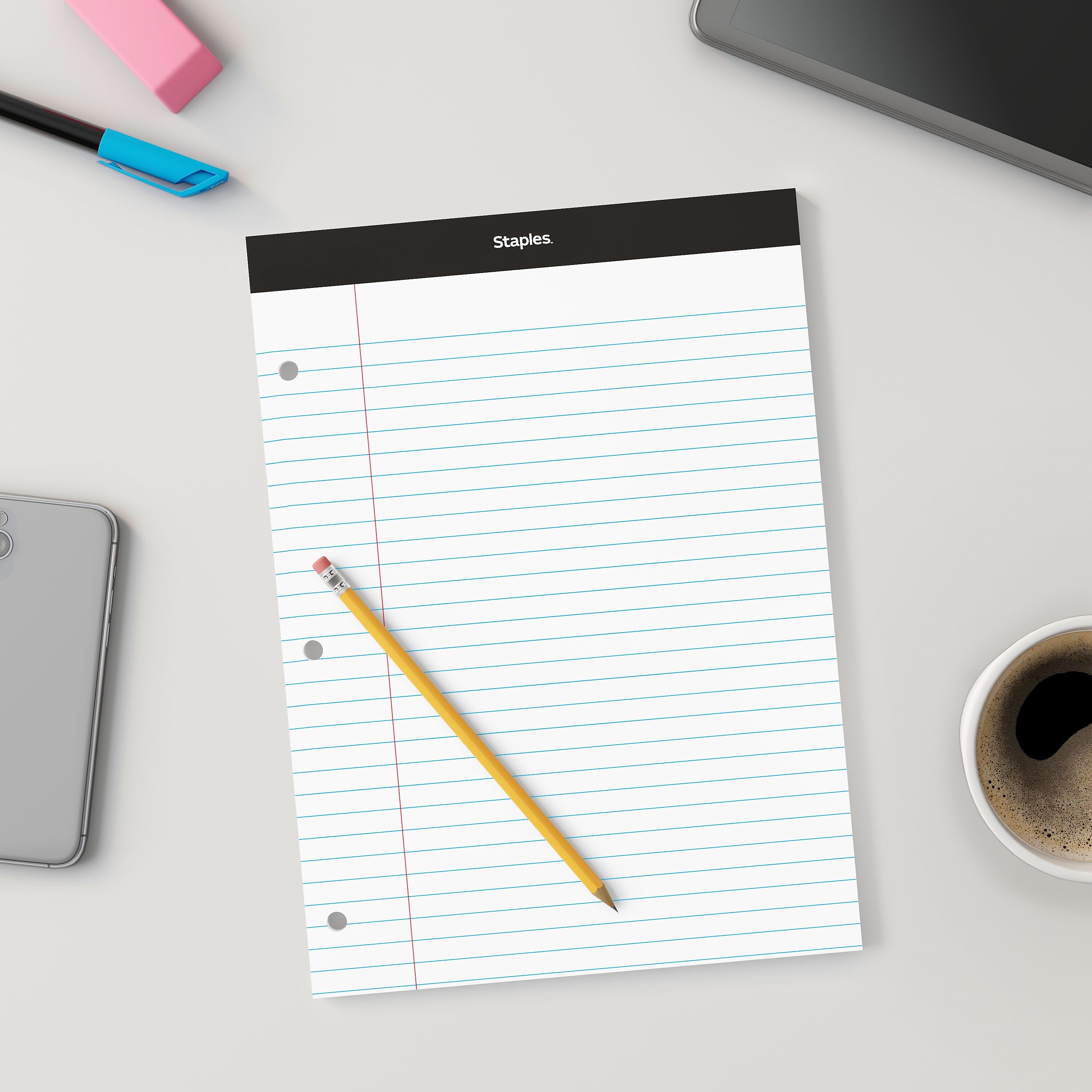 Staples Double-Sheet Notepad, 8.5