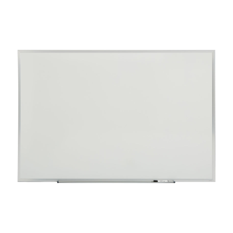 Staples Durable Magnetic Porcelain Dry-Erase Whiteboard, Aluminum Frame, 6' x 4'