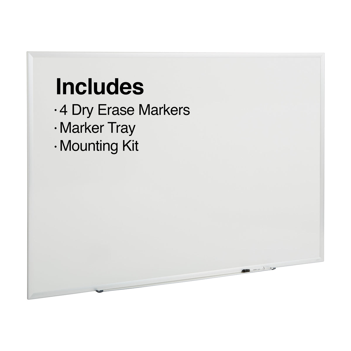 Staples Durable Magnetic Porcelain Dry-Erase Whiteboard, Aluminum Frame, 6' x 4'