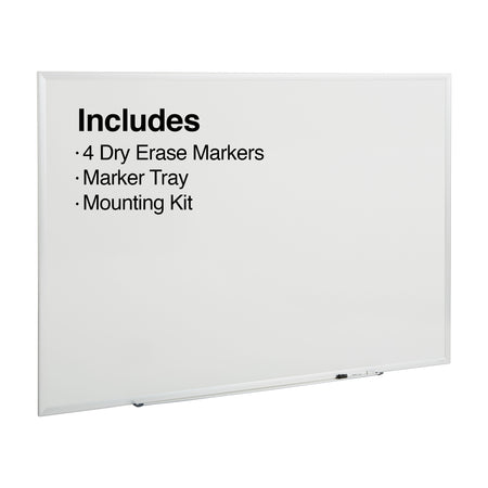 Staples Durable Magnetic Porcelain Dry-Erase Whiteboard, Aluminum Frame, 6' x 4'