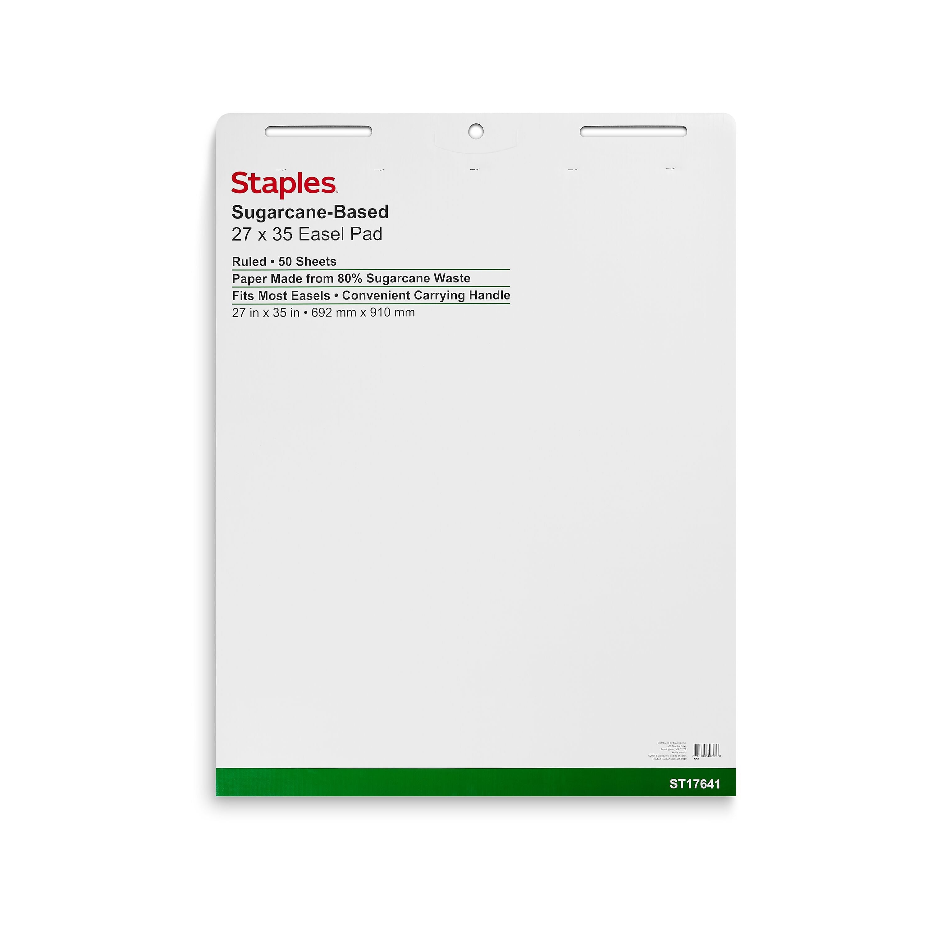 Staples Easel Pads, 27" x 35", White, 50 Sheets/Pad, 4 Pads/Carton