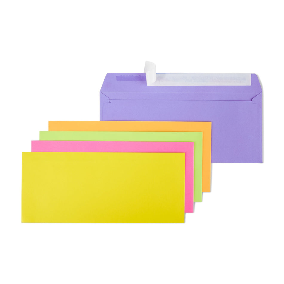 Staples EasyClose #10 Business Envelopes, 4 1/8" x 9 1/2", Assorted, 50/Pack