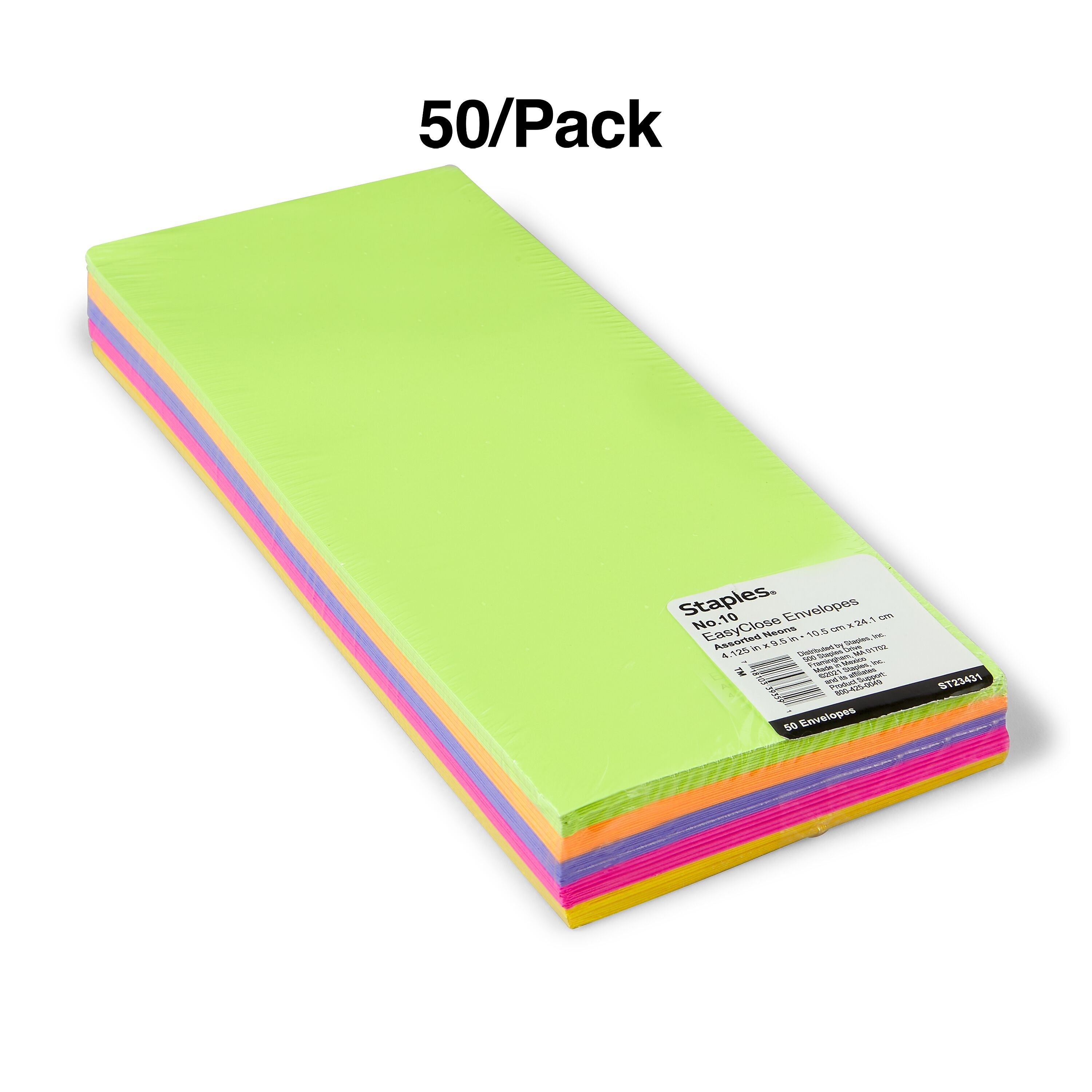 Staples EasyClose #10 Business Envelopes, 4 1/8