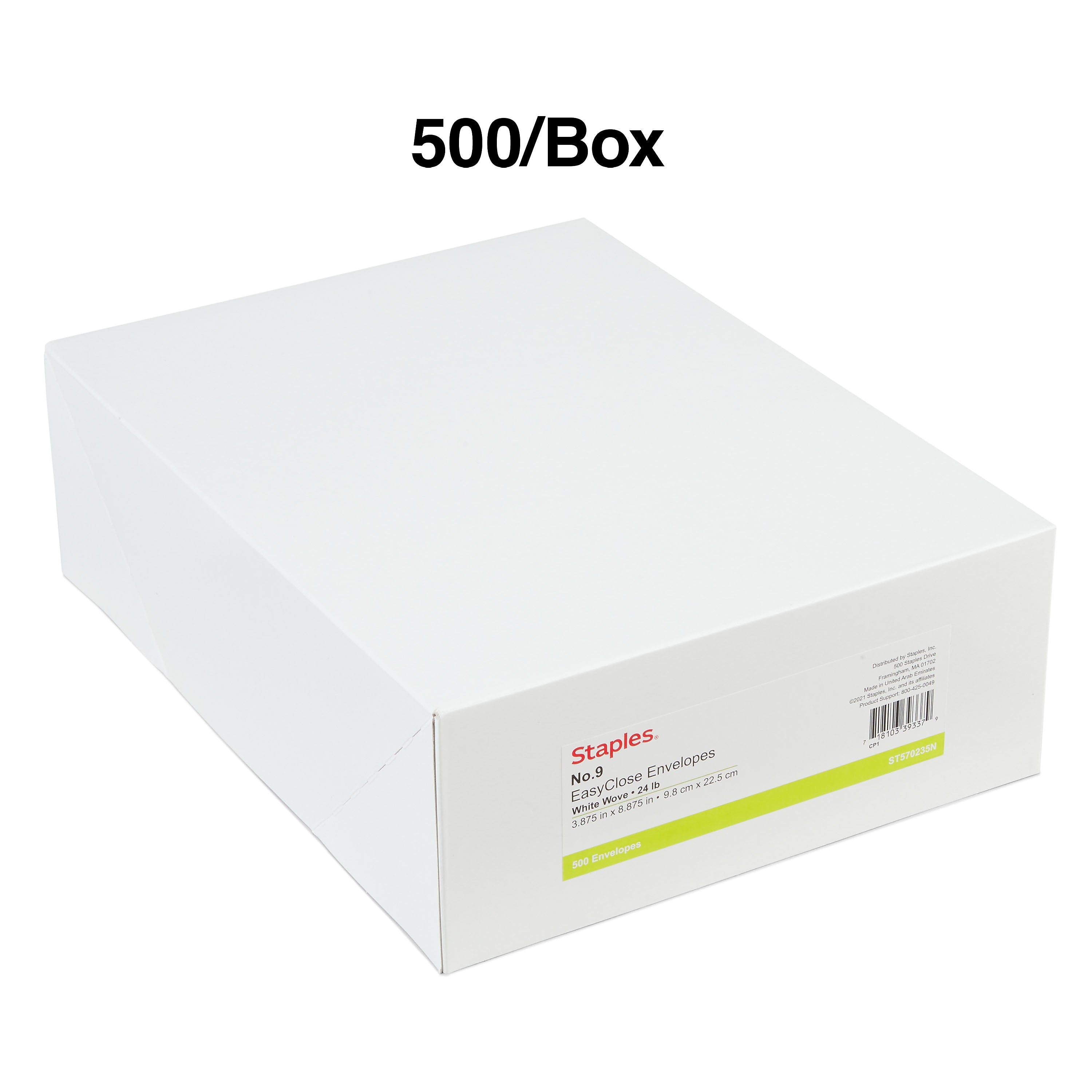 Staples EasyClose #9 Business Envelopes, 3 7/8