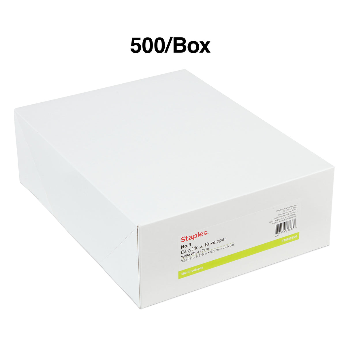 Staples EasyClose #9 Business Envelopes, 3 7/8" x 8 7/8", White, 500/Box