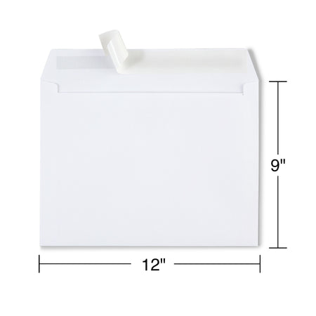 Staples EasyClose Booklet Envelopes, 12"L x 9"H, White, 100/Box