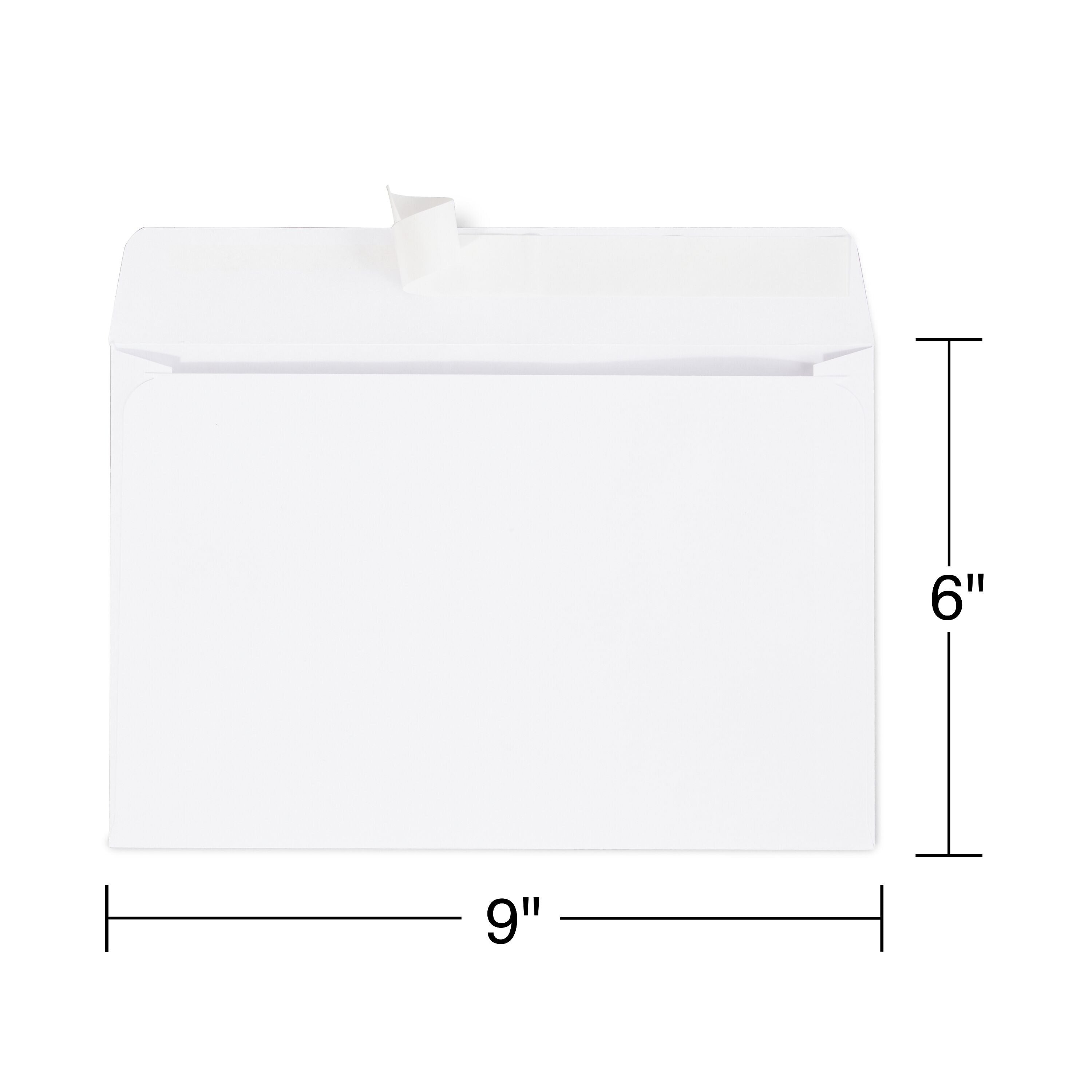 Staples EasyClose Booklet Envelopes, 6" x 9", White, 250/Box