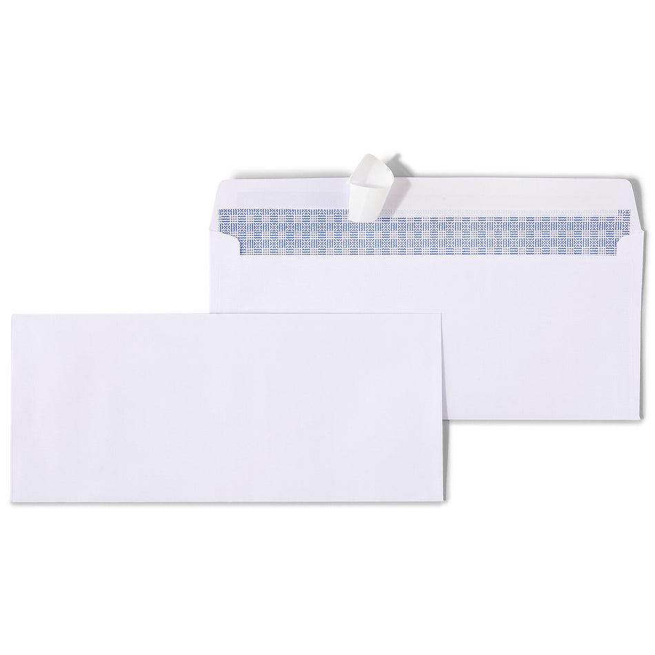 Staples EasyClose Security Tinted #10 Business Envelopes, 4 1/8" x 9 1/2", White, 100/Box