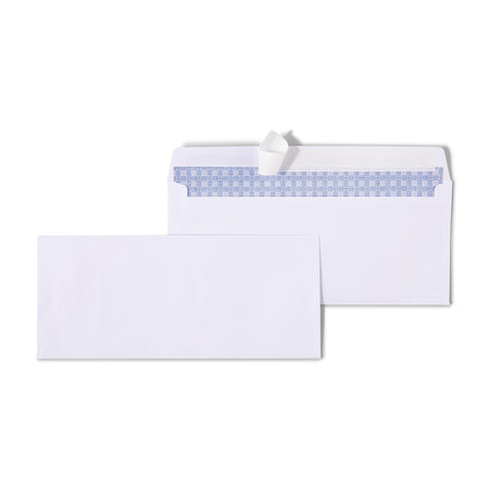 Staples EasyClose Security Tinted #10 Business Envelopes, 4 1/8" x 9 1/2", White, 100/Box