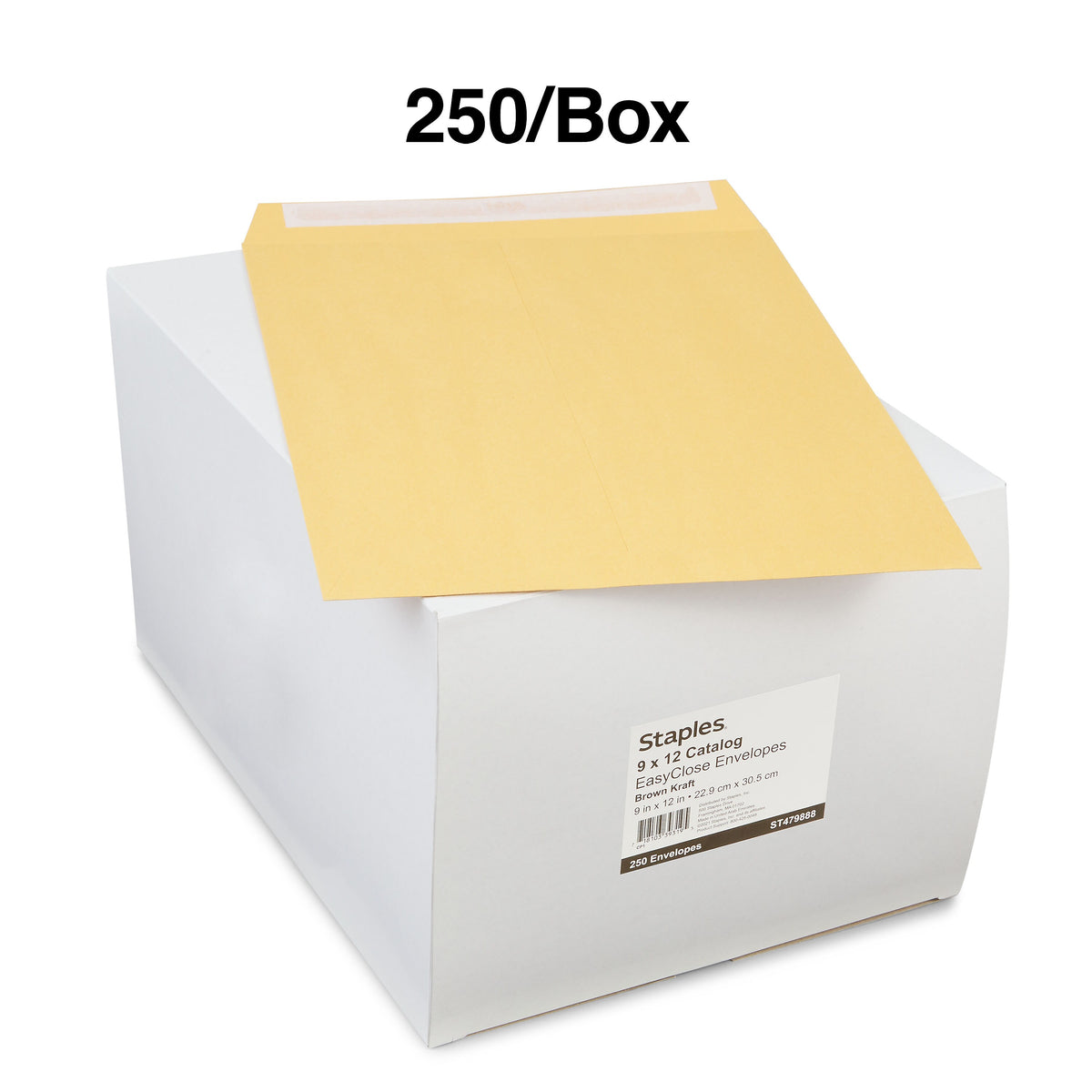 Staples® EasyClose Self Seal #10 1/2 Catalog Envelope, 9" x 12", Brown, 250/Box