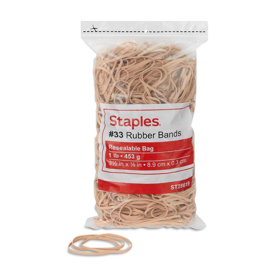 Staples Economy Rubber Bands, #33, 1 lb. Bag, 820/Pack