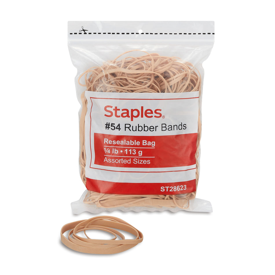 Staples Economy Rubber Bands, #54, 1/4 lb. Bag, 300/Pack