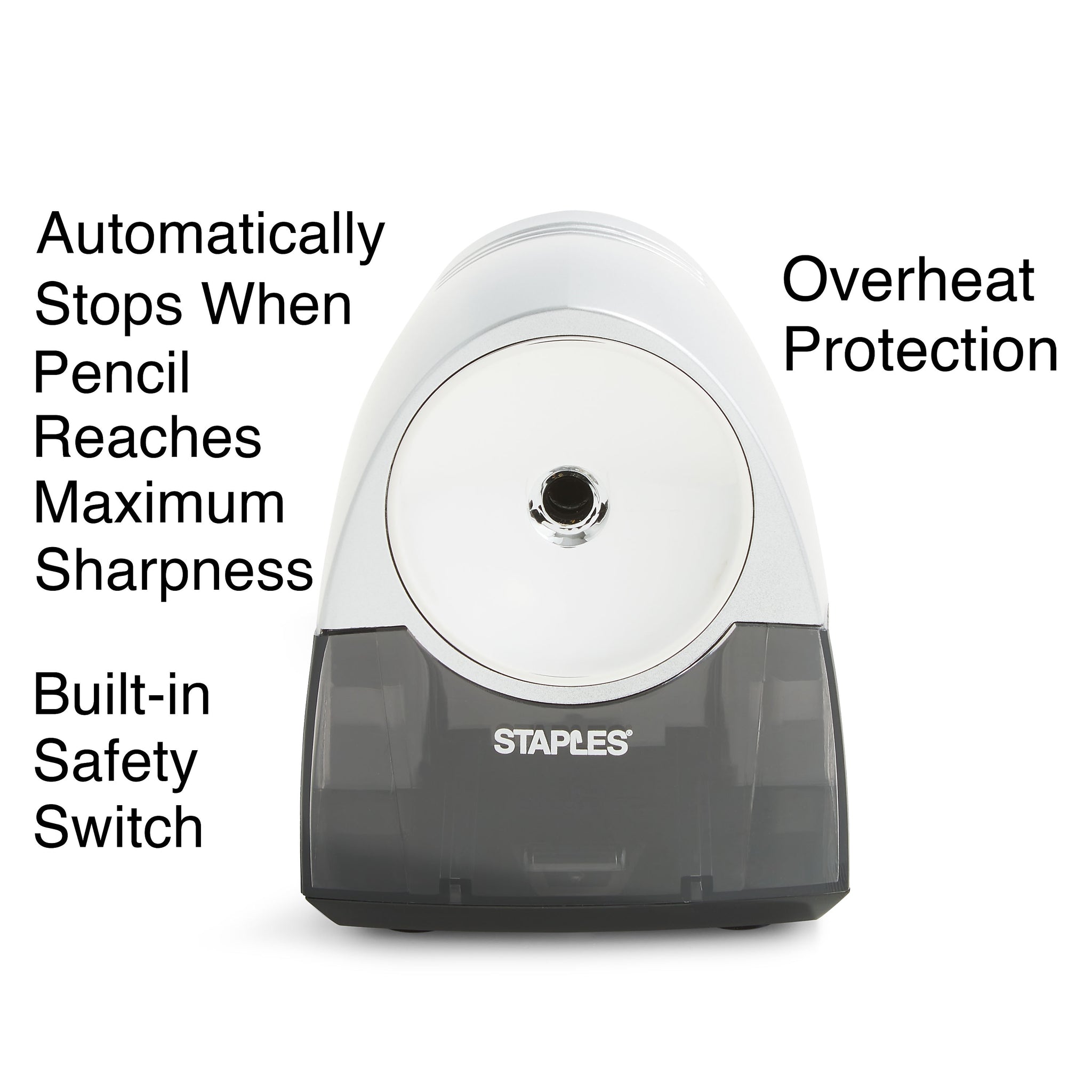 Staples® Electric Pencil Sharpener, Gray/Silver