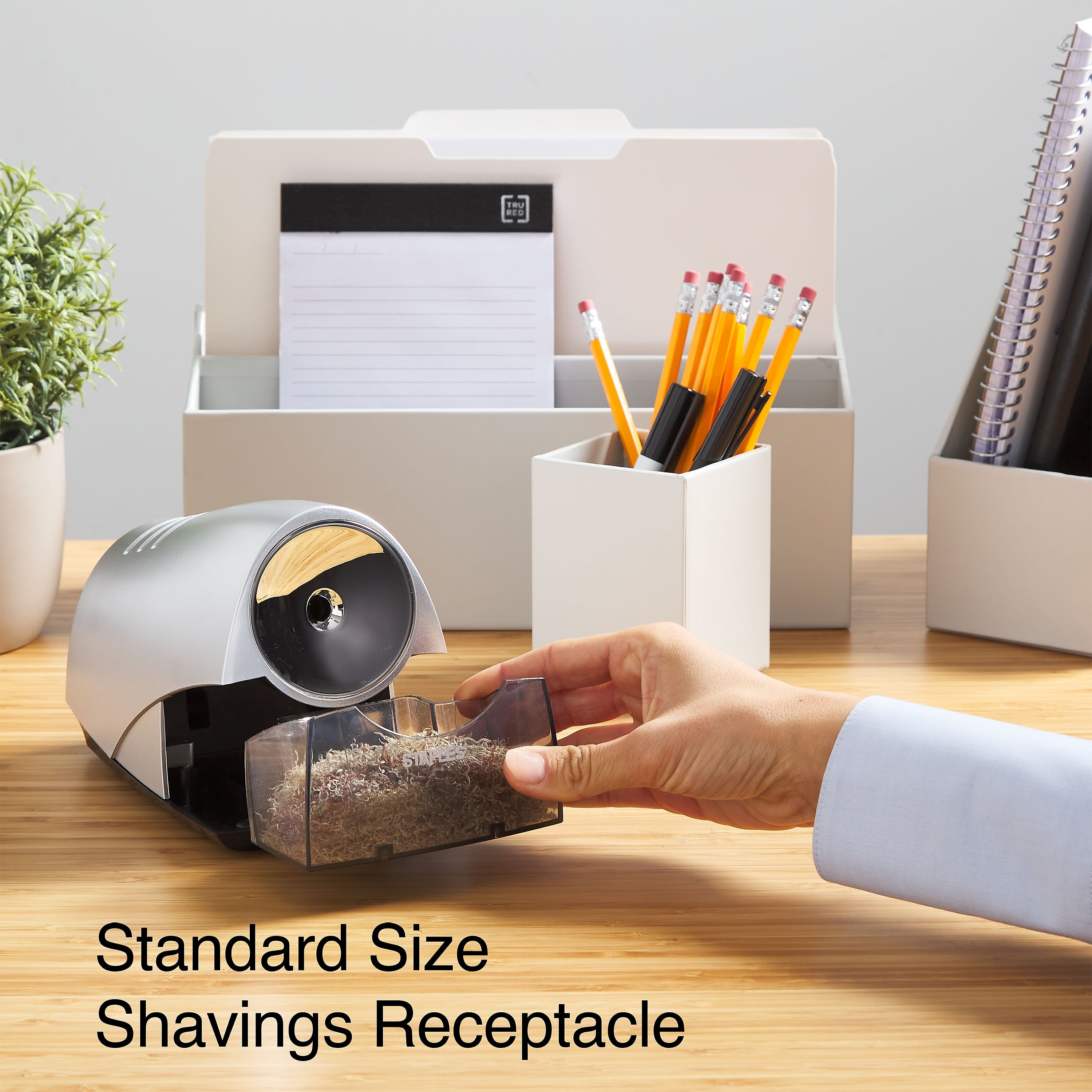 Staples® Electric Pencil Sharpener, Gray/Silver