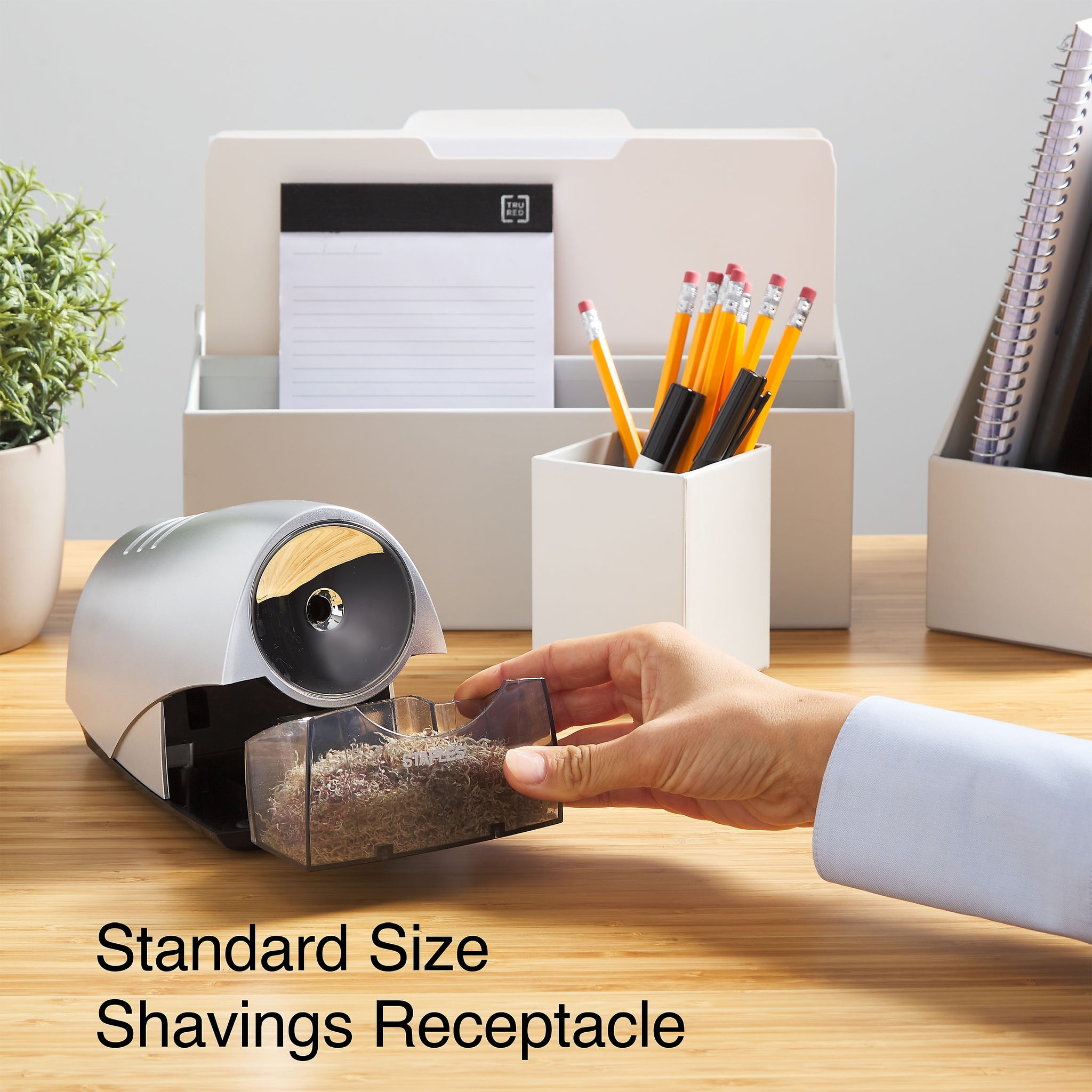 Staples® Electric Pencil Sharpener, Gray/Silver