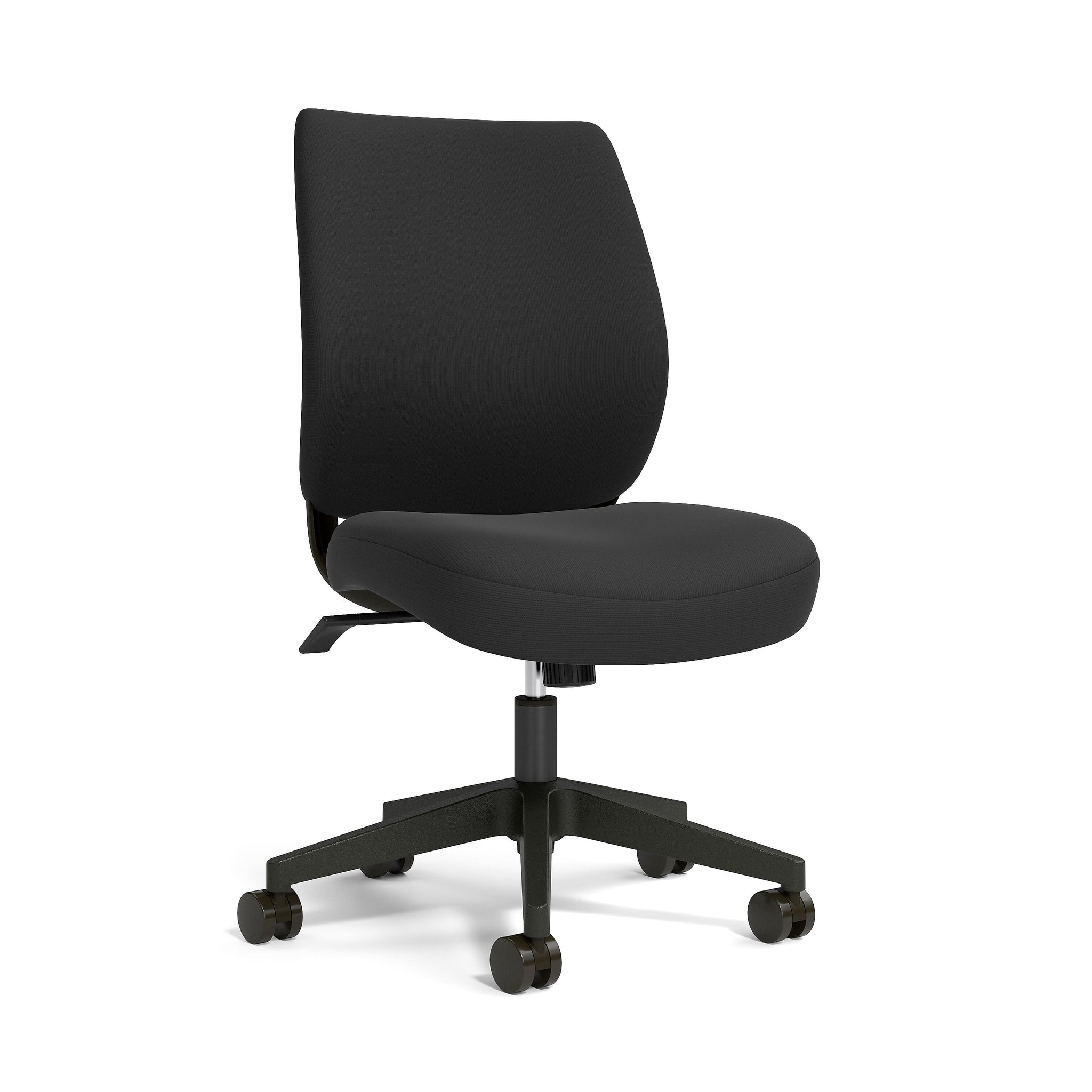 Staples® Essentials Ergonomic Fabric Swivel Task Chair, Black