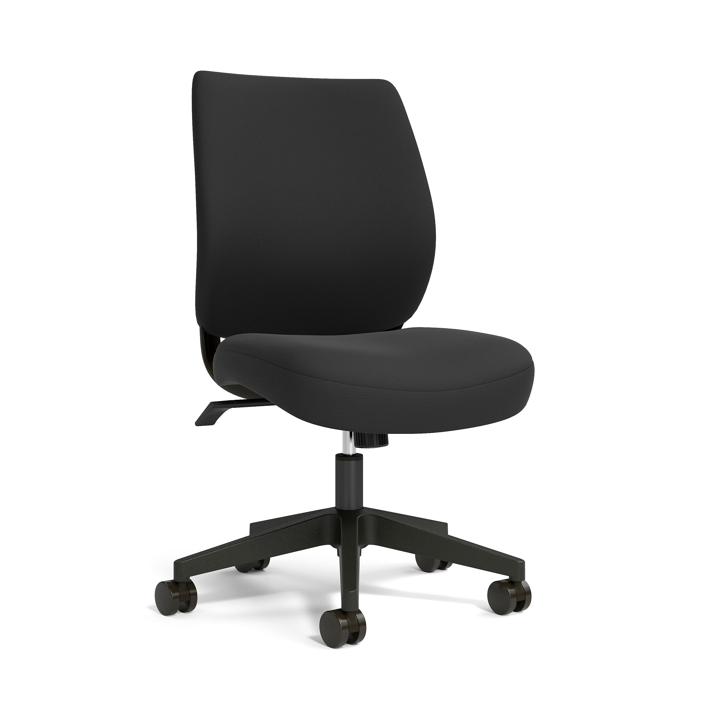 Staples® Essentials Ergonomic Fabric Swivel Task Chair, Black