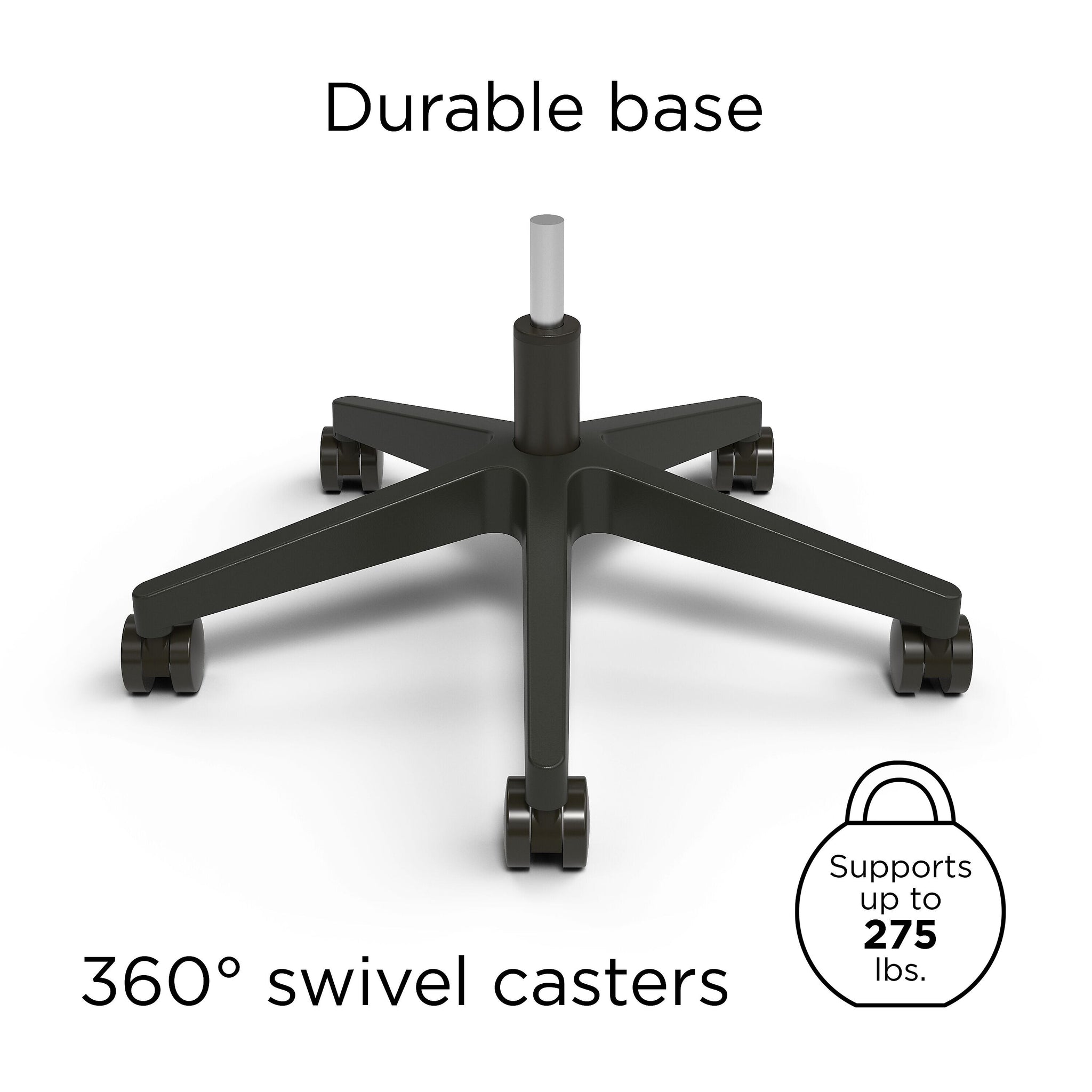 Staples® Essentials Ergonomic Fabric Swivel Task Chair, Black