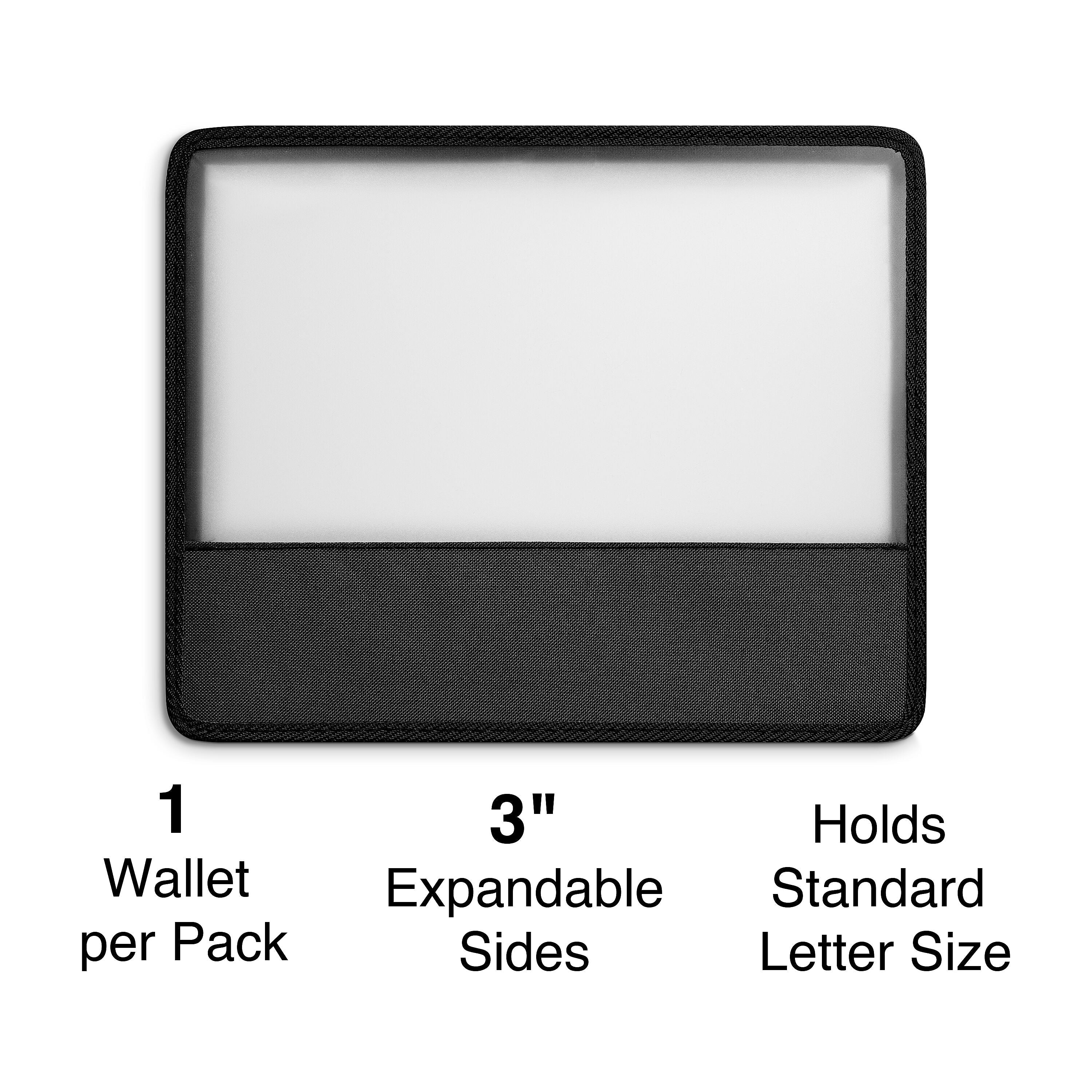 Staples Expanding Wallet, Zipper Closure, Letter Size, Assorted Colors