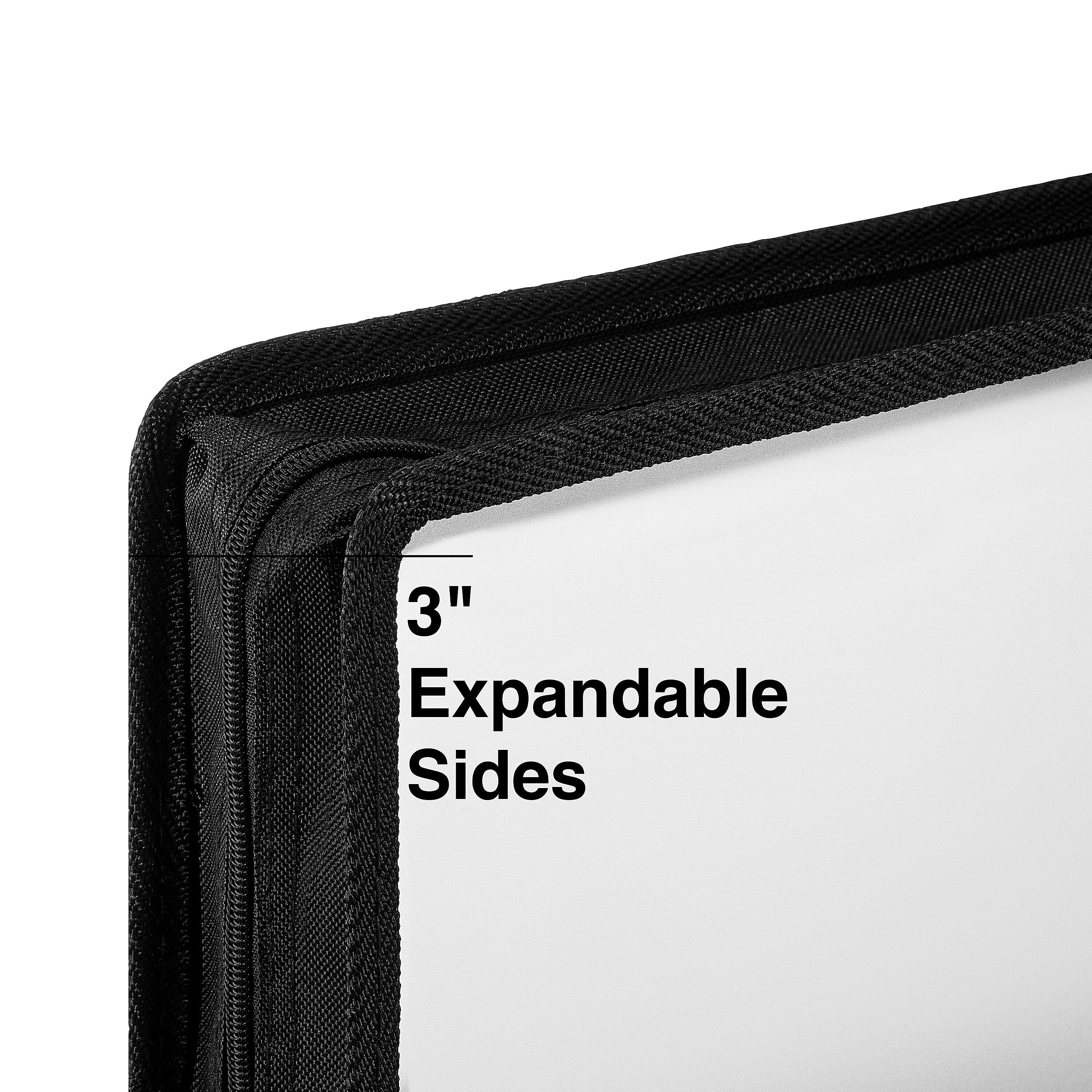 Staples Expanding Wallet, Zipper Closure, Letter Size, Assorted Colors