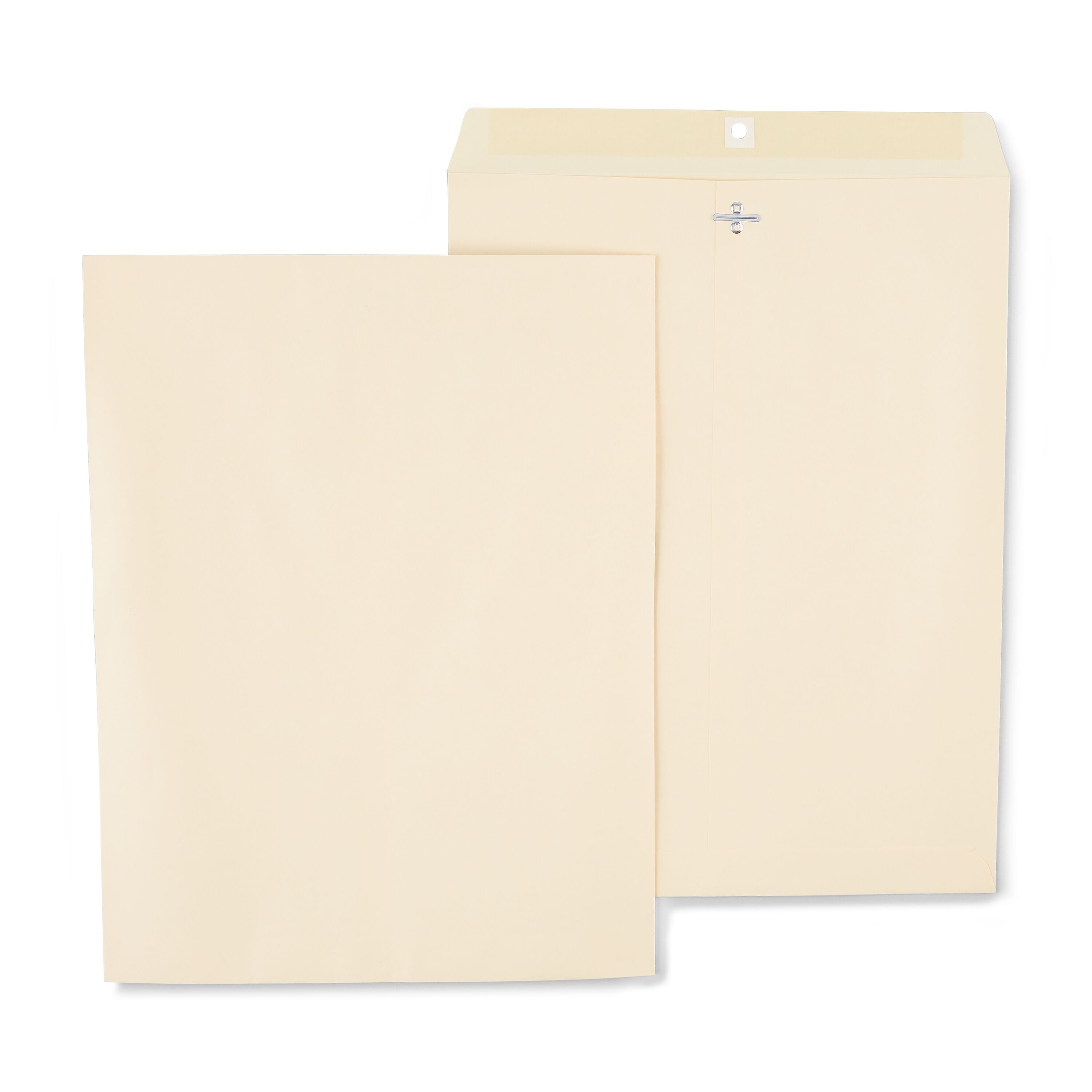 Staples Extra-Heavyweight Clasp & Moistenable Glue #15 1/2 Catalog Envelope, 12" x 15 1/2", Beige, 100/Box