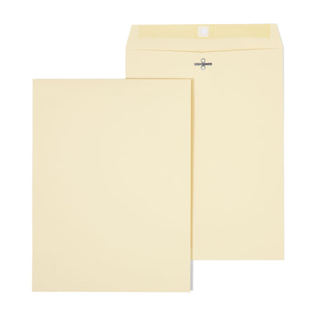 Staples Extra-Heavyweight Clasp & Moistenable Glue Catalog Envelopes, 9"L x 12"H, Manila, 100/Box