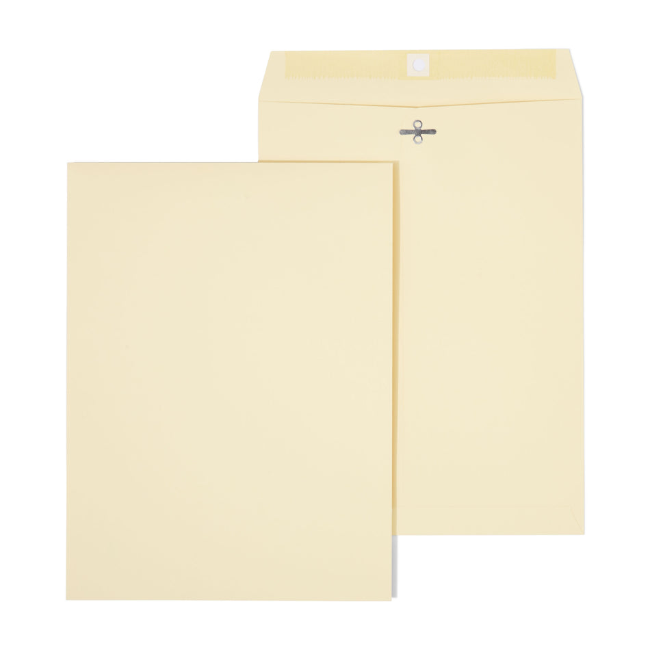 Staples Extra-Heavyweight Clasp & Moistenable Glue Catalog Envelopes, 9"L x 12"H, Manila, 100/Box