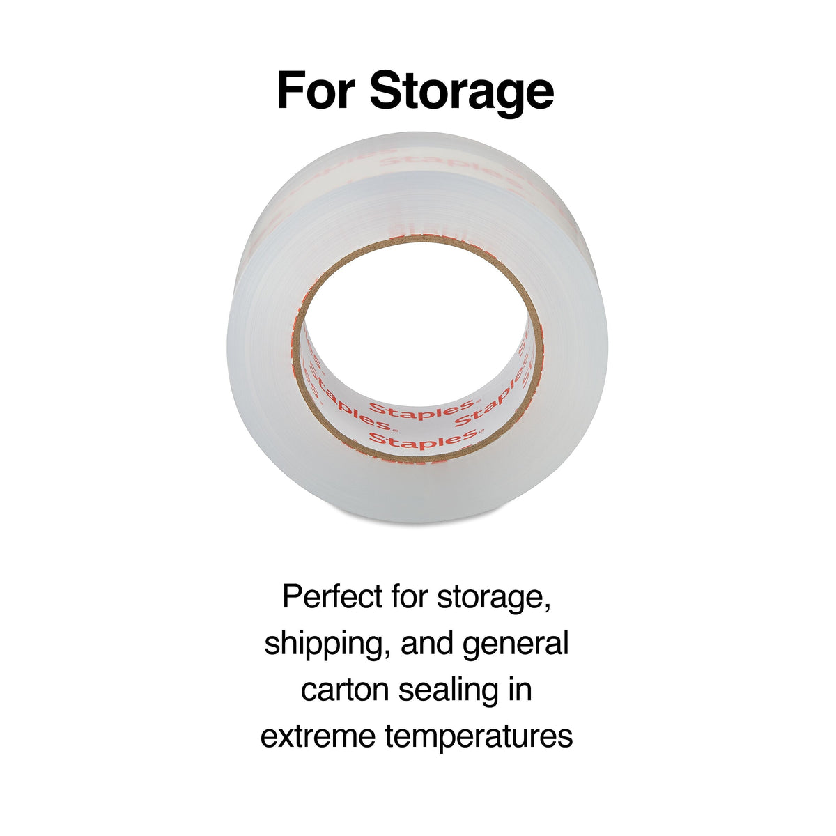 Staples® Extra-Long Moving and Storage Packing Tape, 1.88"W x 109 yds., Clear, 6 Rolls