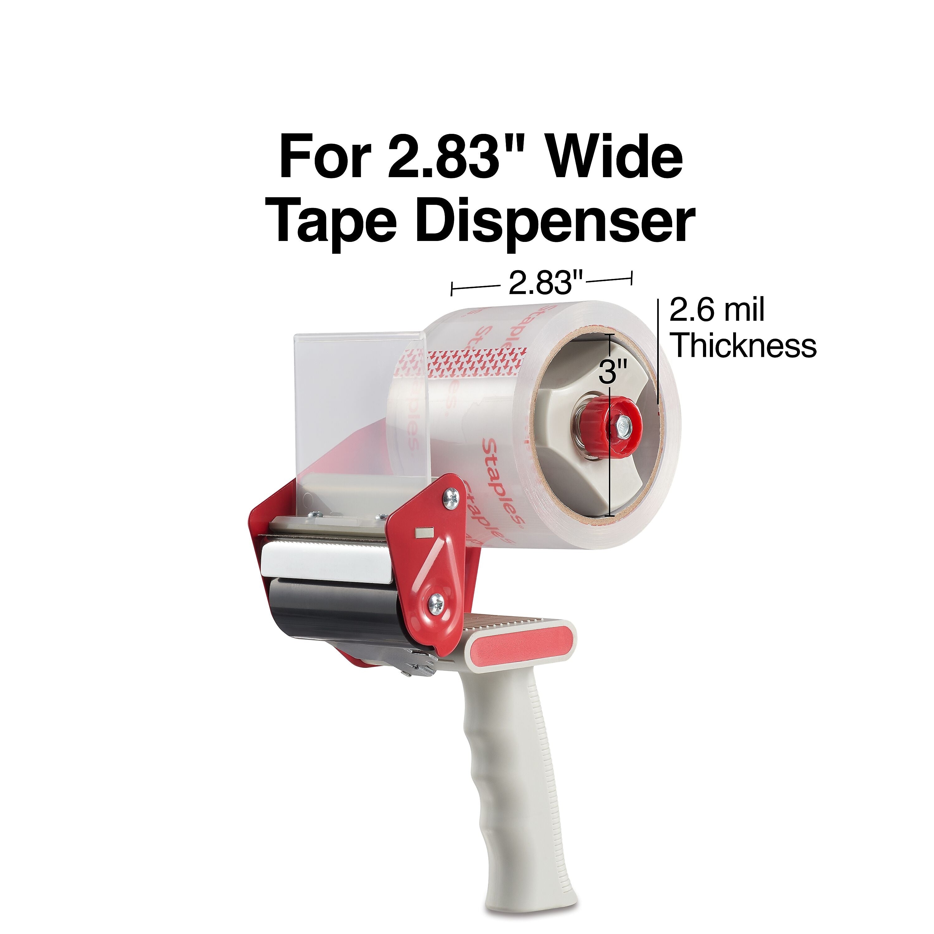 Staples Extra Wide Packing Tape with Dispenser, 2.83