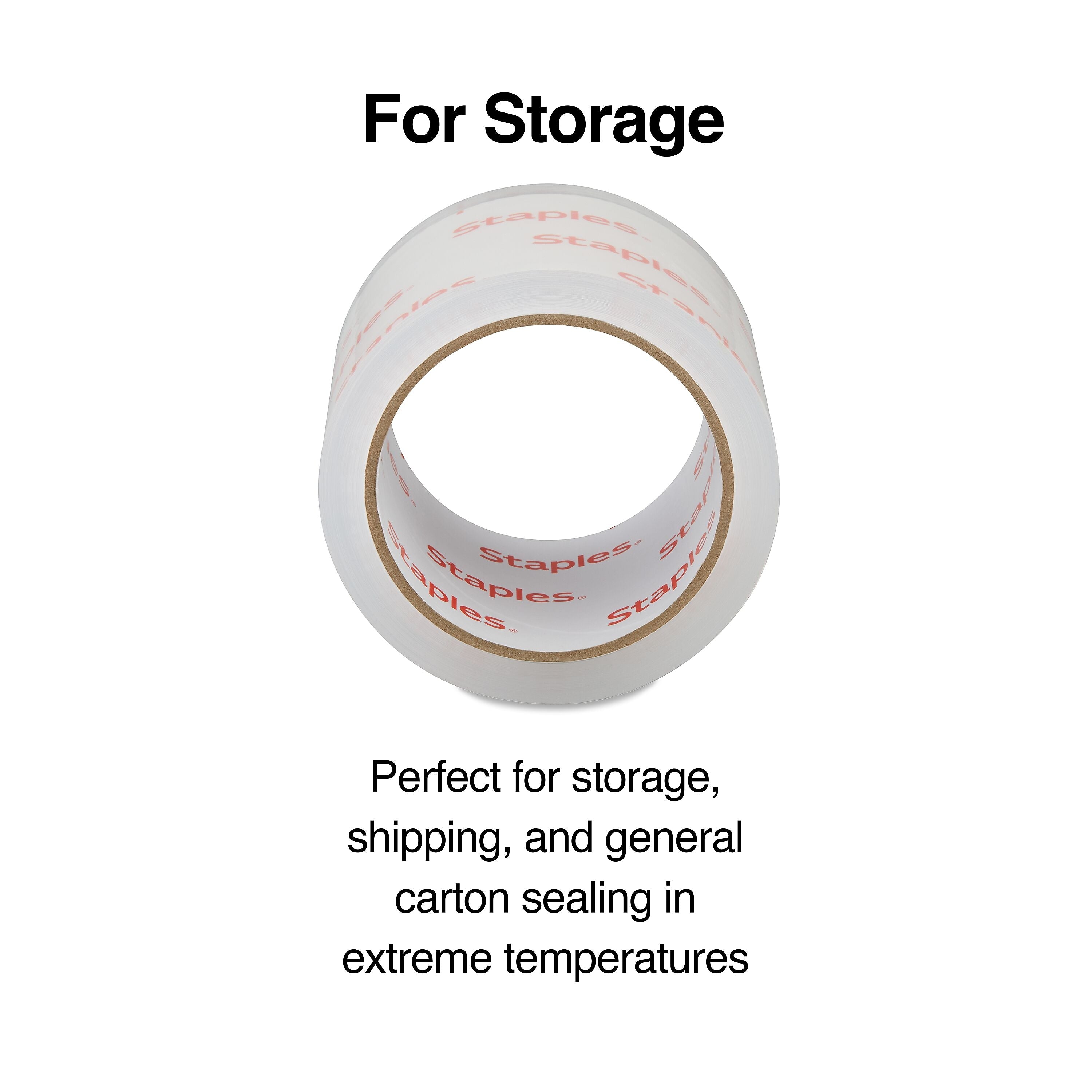 Staples Extra Wide Packing Tape with Dispenser, 2.83
