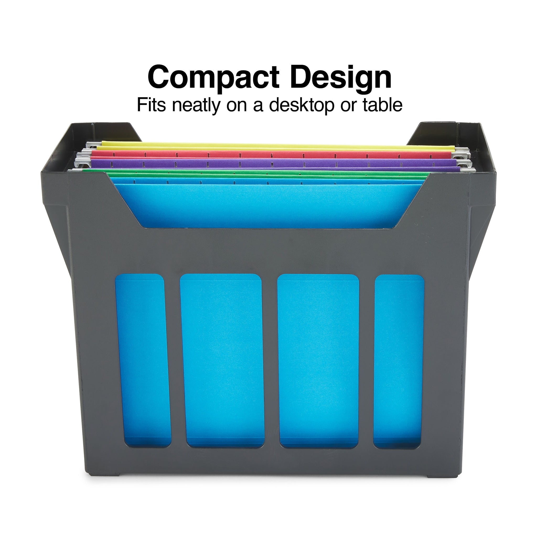 Staples® File Caddy with File Folders, Open Lid, Letter, Black