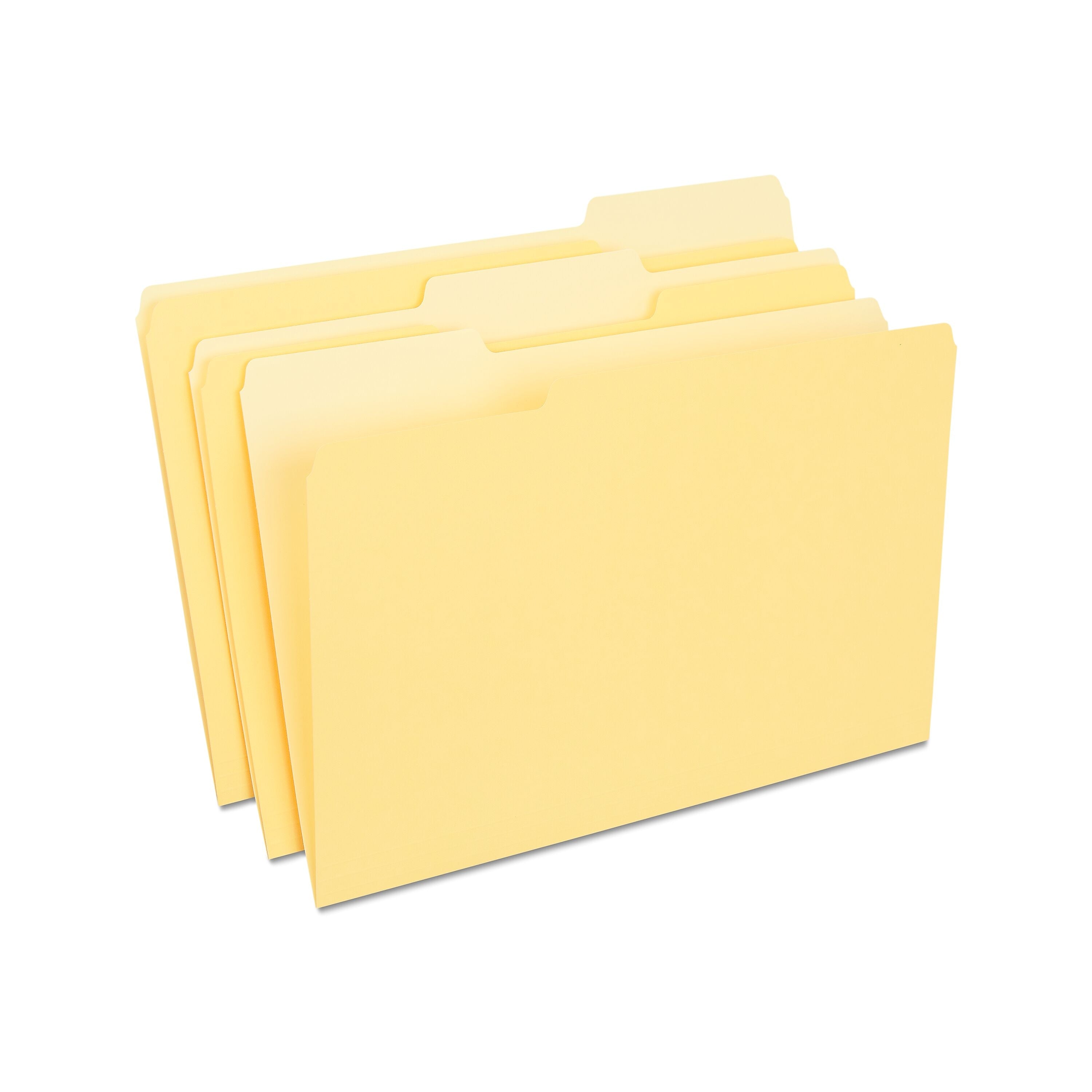 Staples File Folder, 1/3-Cut Tab, Legal Size, Yellow, 100/Box