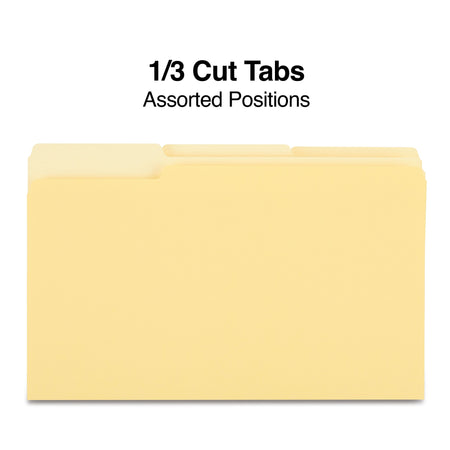 Staples File Folder, 1/3-Cut Tab, Legal Size, Yellow, 100/Box