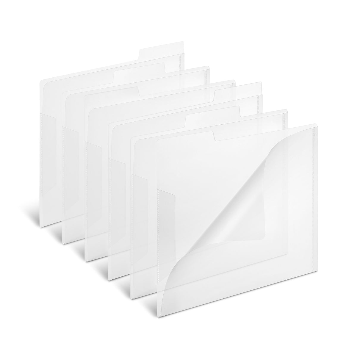 Staples File Folder, 3 Tab, Letter Size, Translucent Clear, 6/Pack