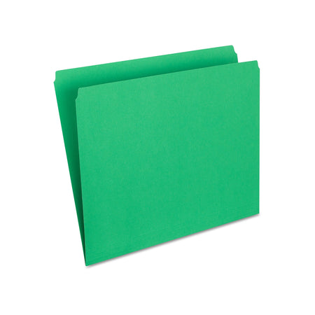 Staples File Folder, Single Tab, Letter Size, Green, 100/Box