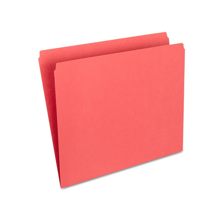 Staples File Folder, Single Tab, Letter Size, Red, 100/Box