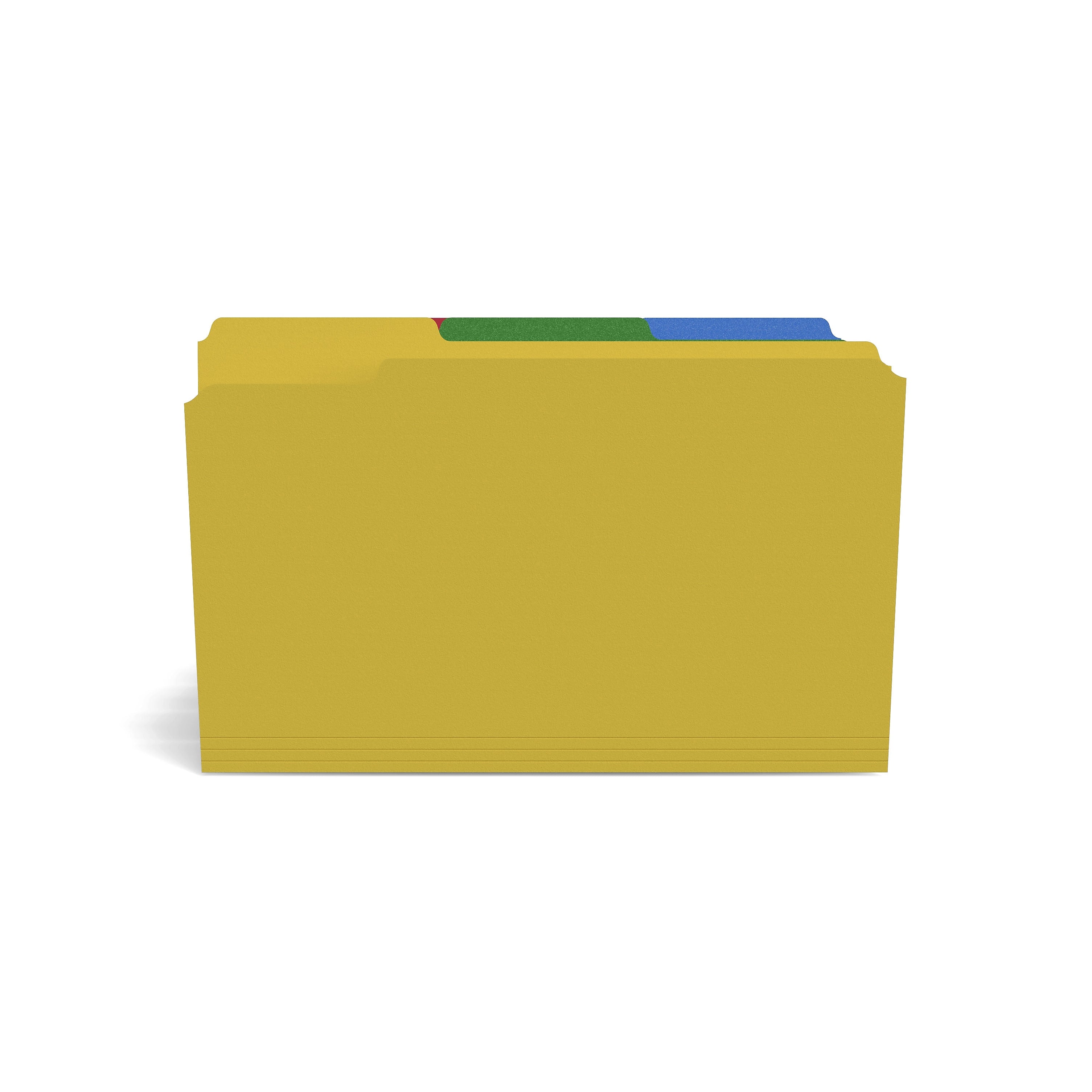 Staples File Folders, 1/3-Cut Tab, Legal Size, Assorted Colors, 100/Box