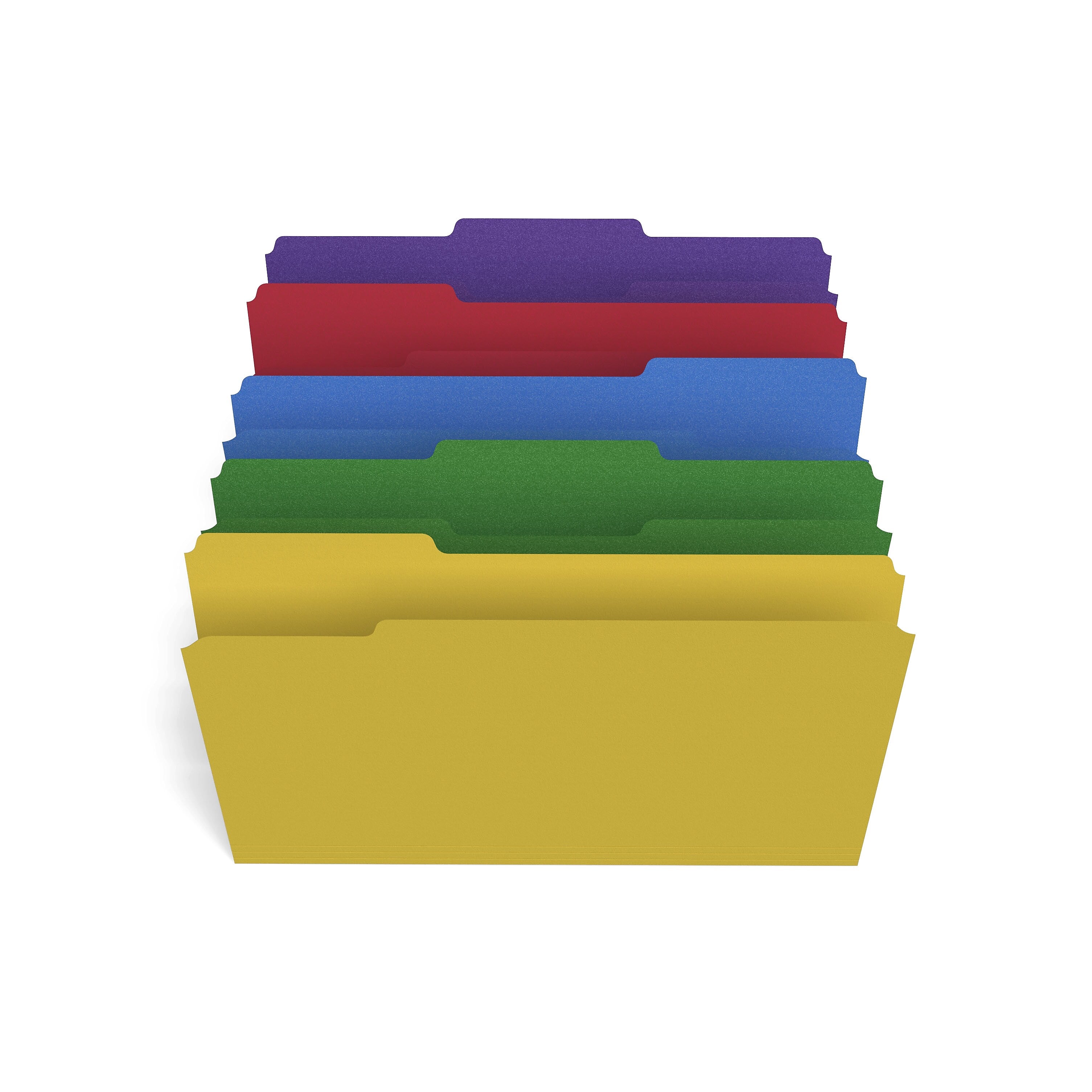 Staples File Folders, 1/3-Cut Tab, Legal Size, Assorted Colors, 100/Box